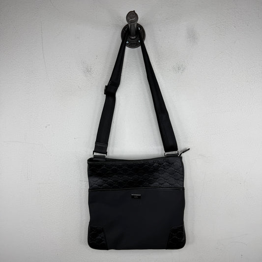 Gucci Leather Monogram Messenger Bag