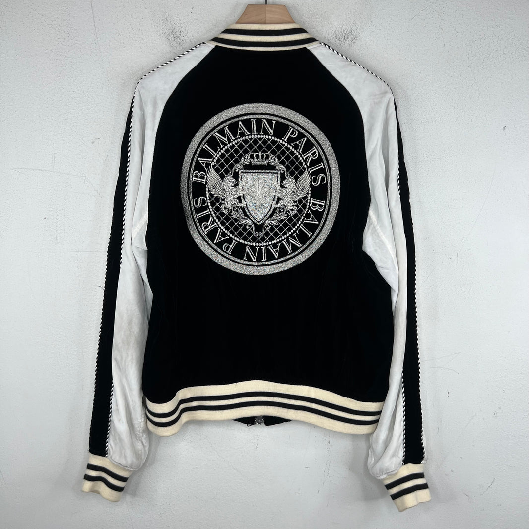 Balmain Crest Velour Teddy Jacket