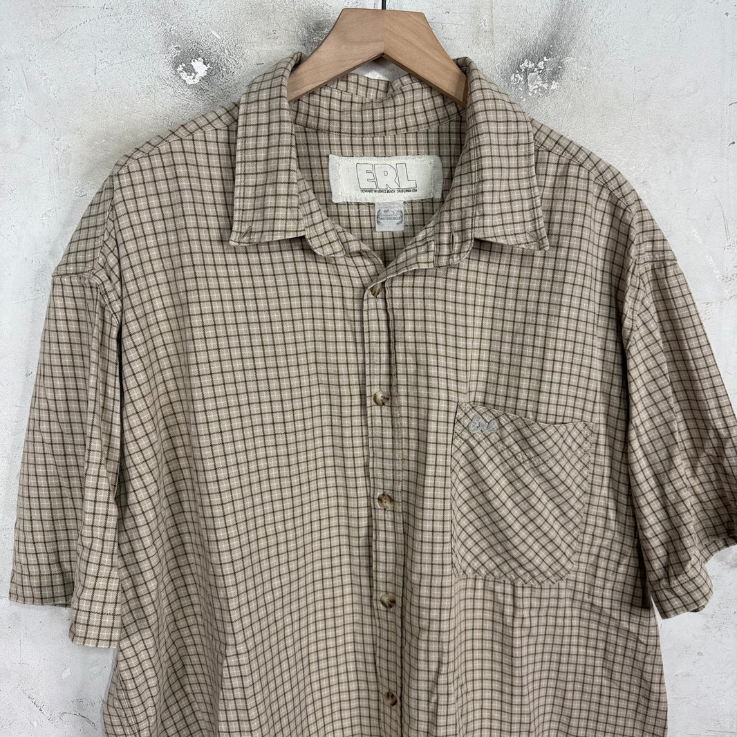 ERL Plaid Logo S/S Buttoned Shirt