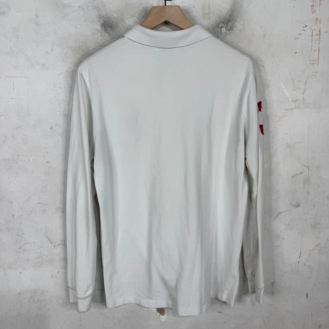 Ralph Lauren White Red Big Pony #3 L/S Polo
