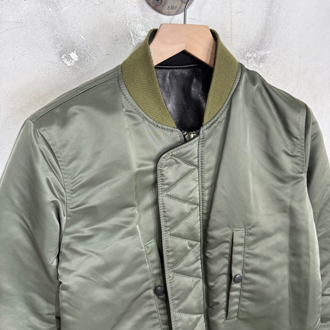 Maison Mihara Yasuhiro Reversible Leather/Nylon Bomber