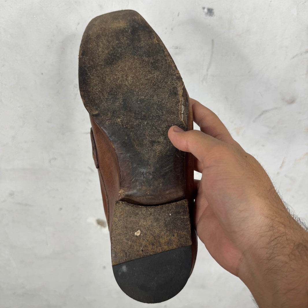 Gucci Brown Bamboo Tassled Loafers
