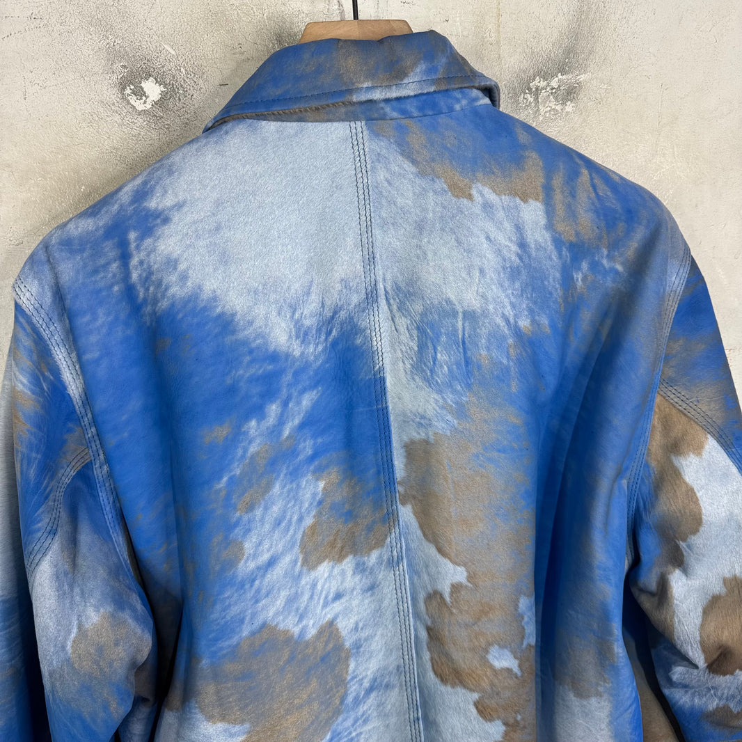 Stussy Cowhide Blue Leather Jacket