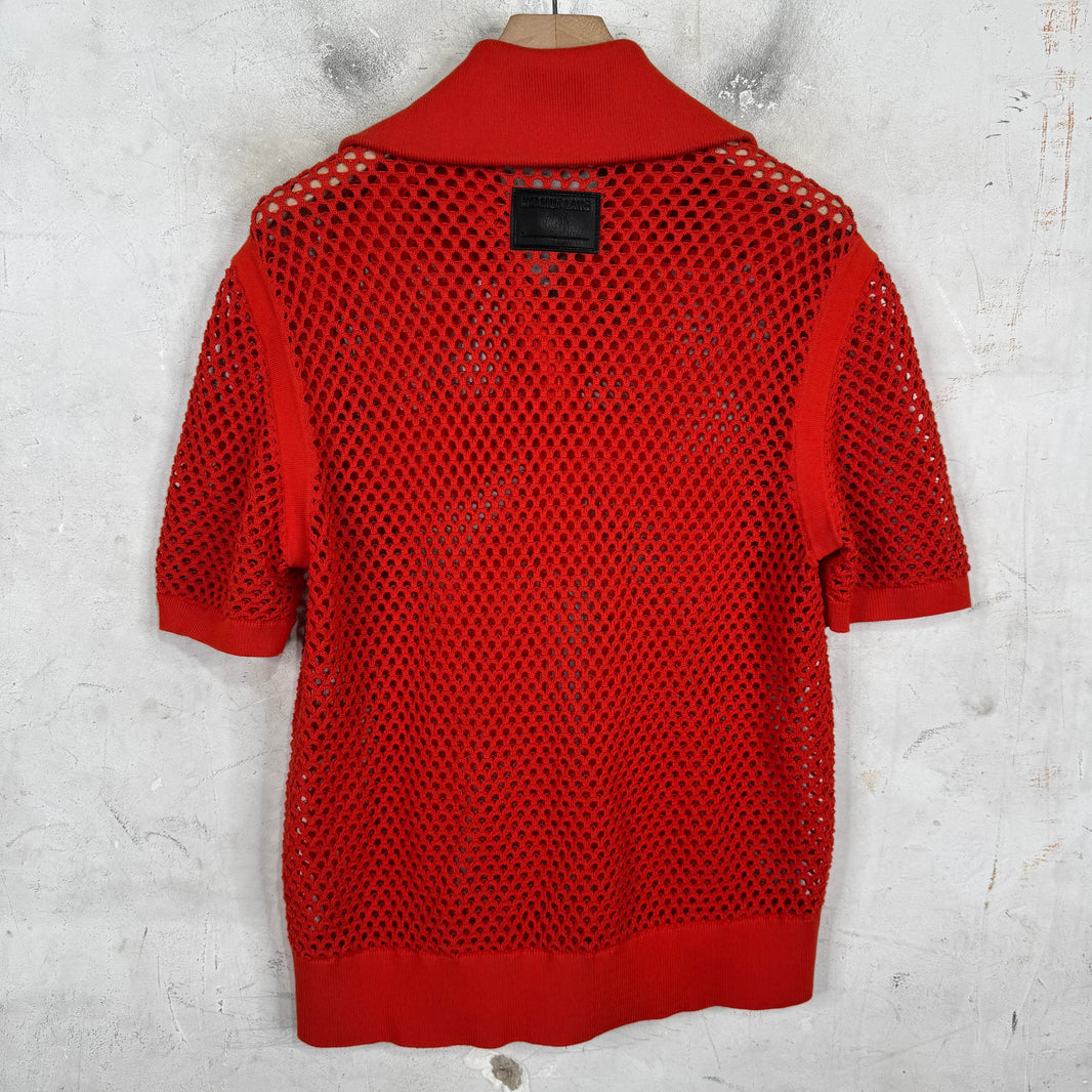 Helmut Lang Fishnet 1/4 Zip Knit