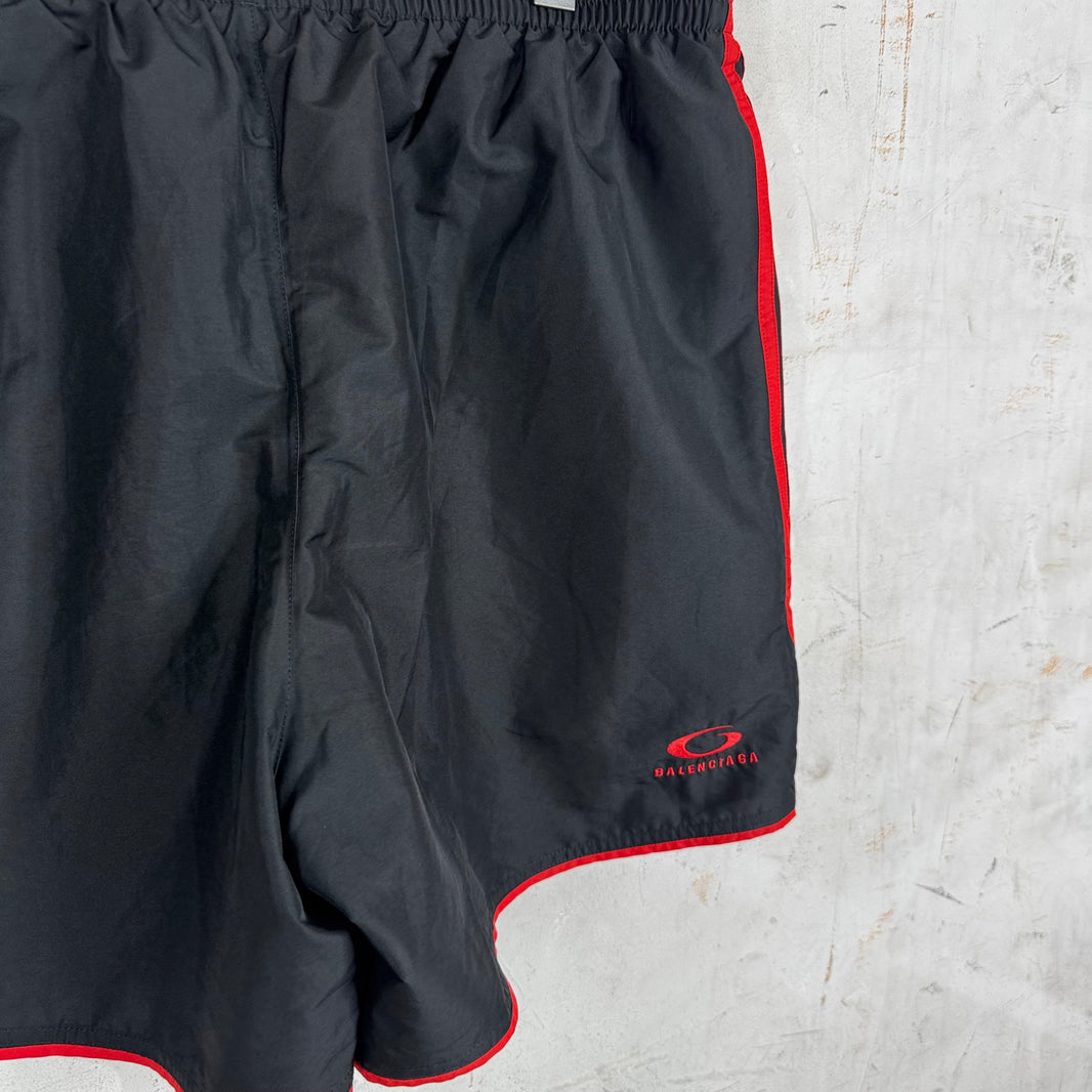 Balenciaga Black/Red Running Shorts