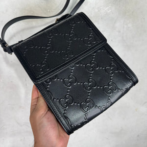 Gucci Flap Embossed Monogram Crossbody