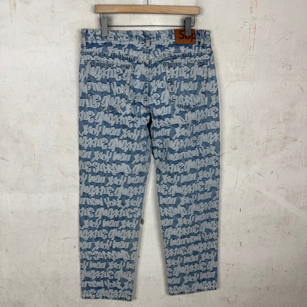 Supreme Jacquard Fat Tip Logo Jeans