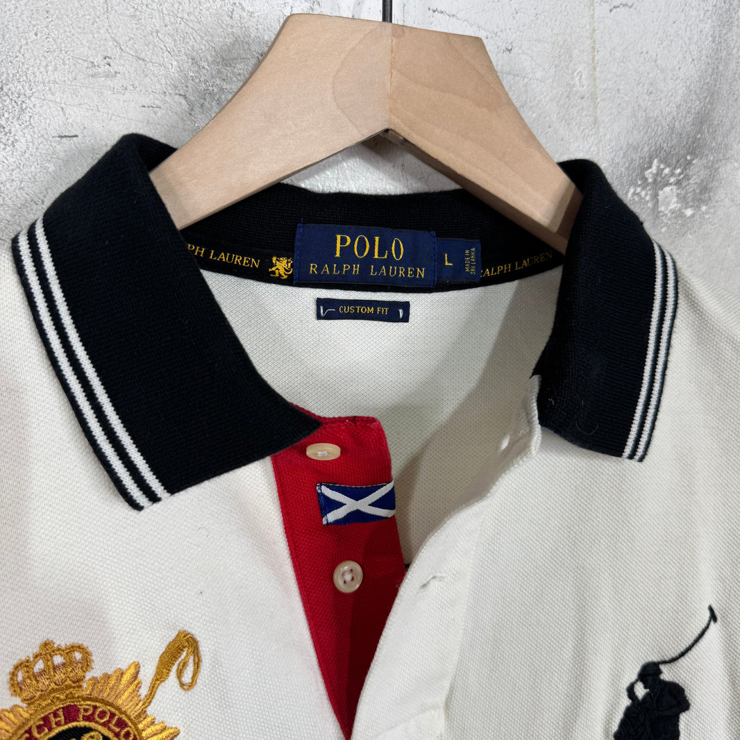 Ralph Lauren White Blackwatch Big Pony Polo