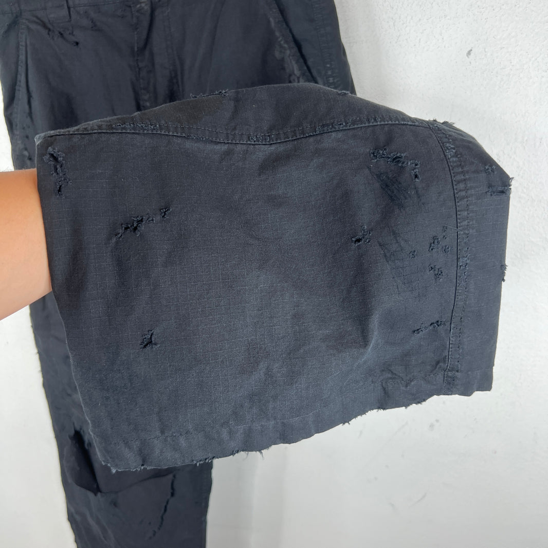 Balenciaga Distressed Ripstop Double Layer Cargo Pants