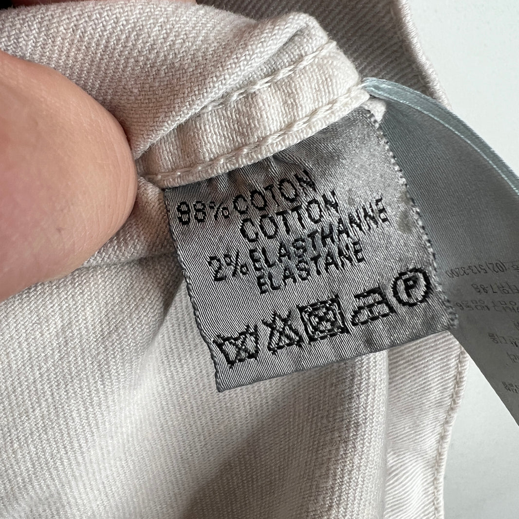 Dior White Distressed Denim Trucker Jacket