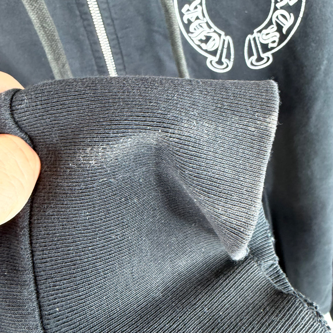 Chrome Hearts Smoked Horseshoe Fleur Zip-Up Hoodie