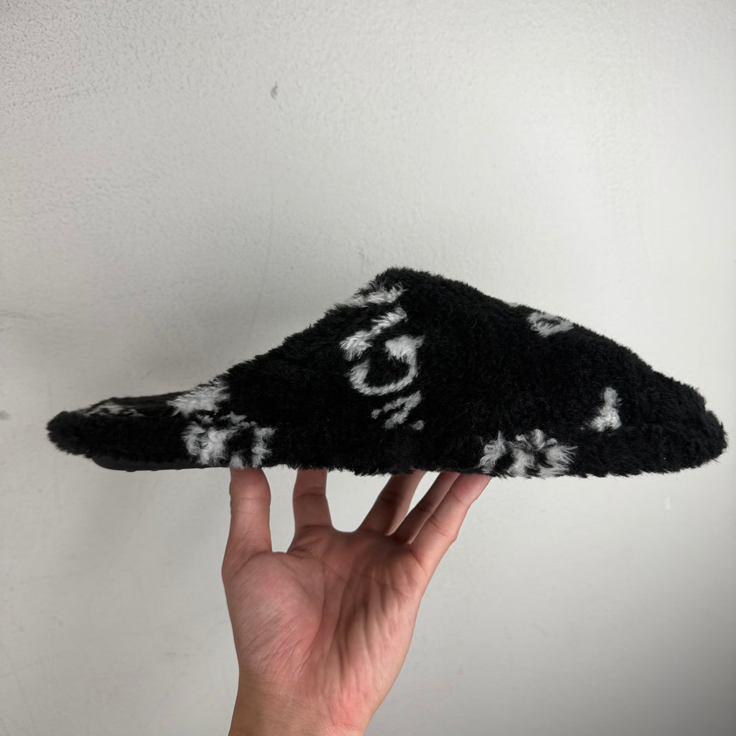 Balenciaga Fuzzy Diagonal Logo Mules