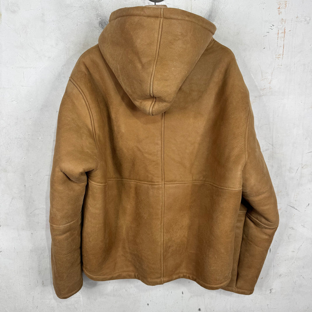 Stussy Brown Shearling Hooded Jacket