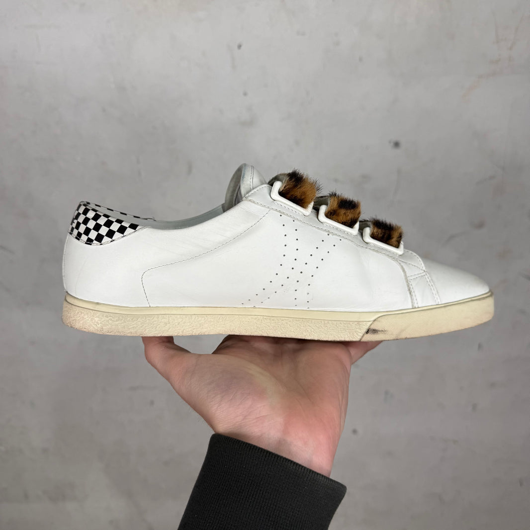 Celine Triomphe Leopard Strap Sneakers