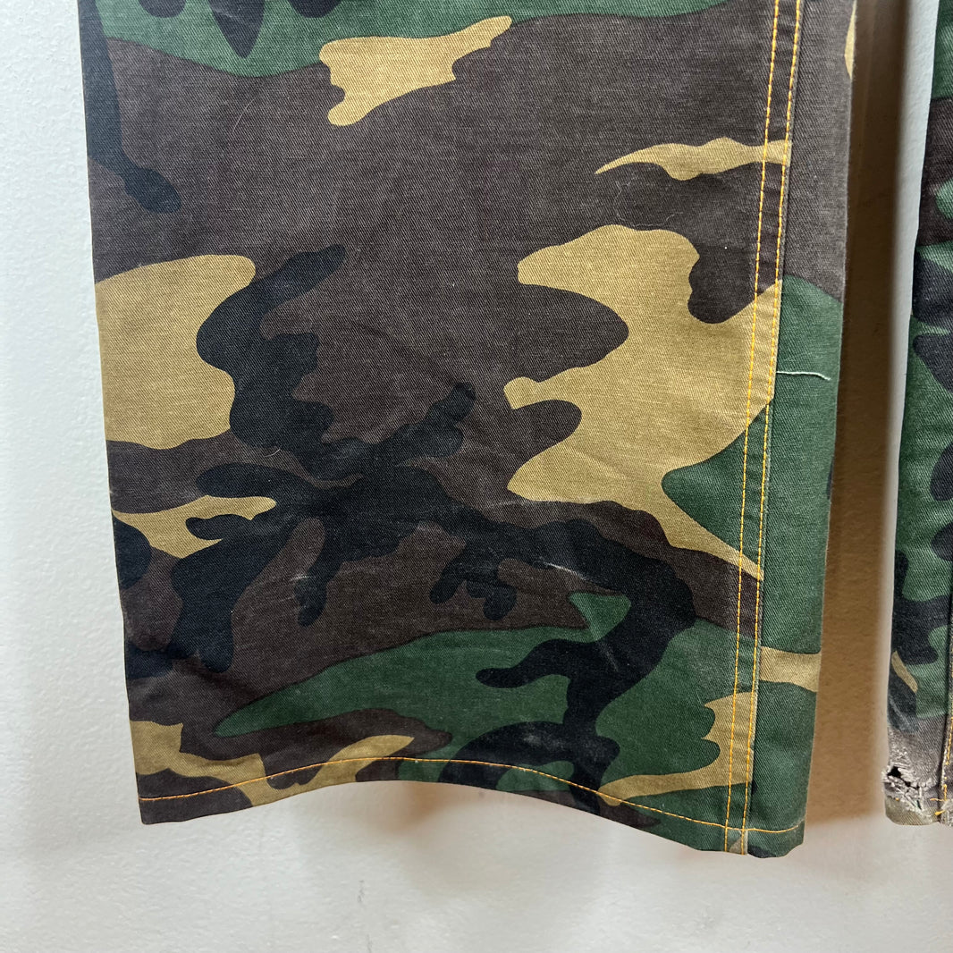 Endless Denim Camo Spellout Trousers