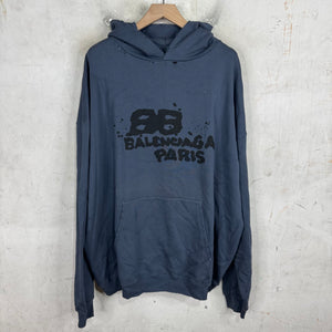 Balenciaga Navy Ink Blot Hoodie