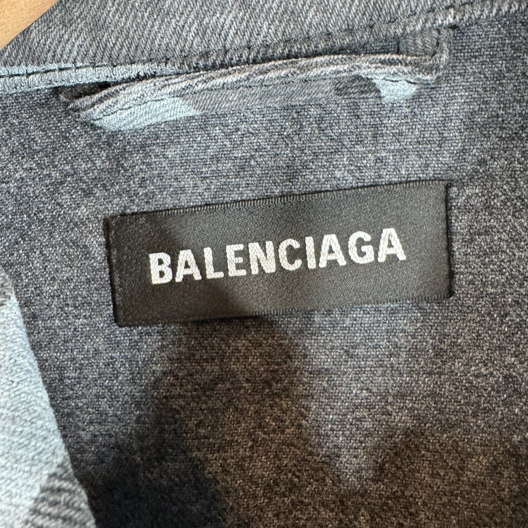 Balenciaga Gray Camo Denim Jacket