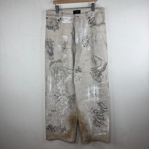Balenciaga Grey Graffiti Jeans