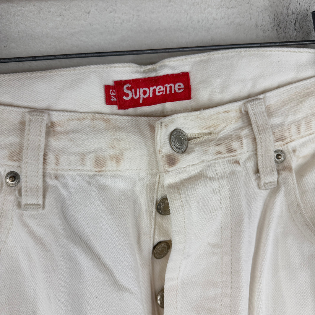 Supreme White Selvedge Jeans