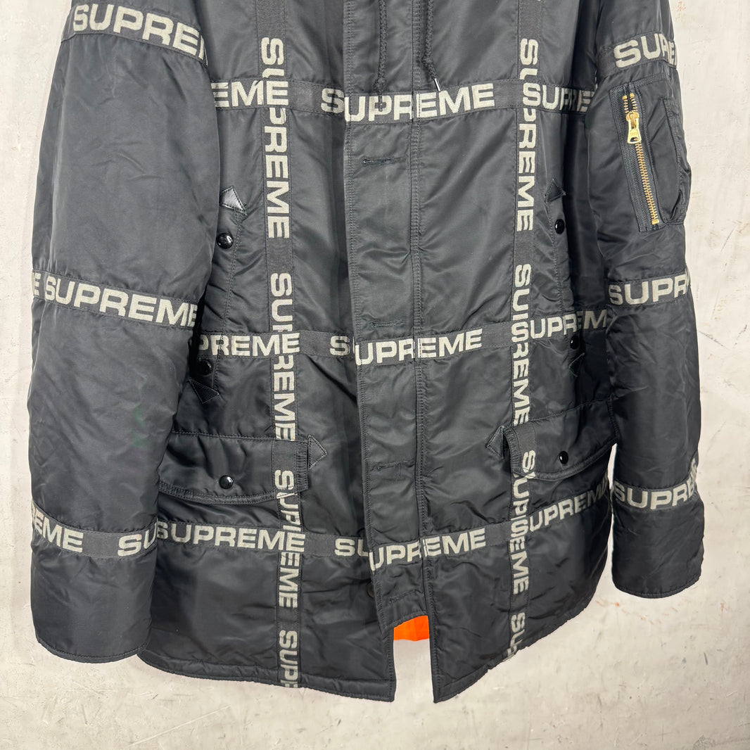 Supreme AW18 Nylon Logo Tape N-3B Parka