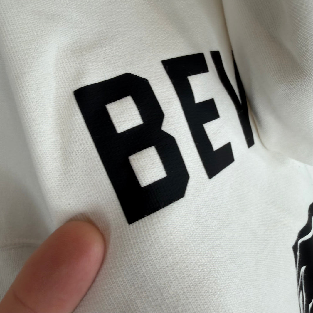 Balenciaga White Soccer Crest Zip Up Hoodie
