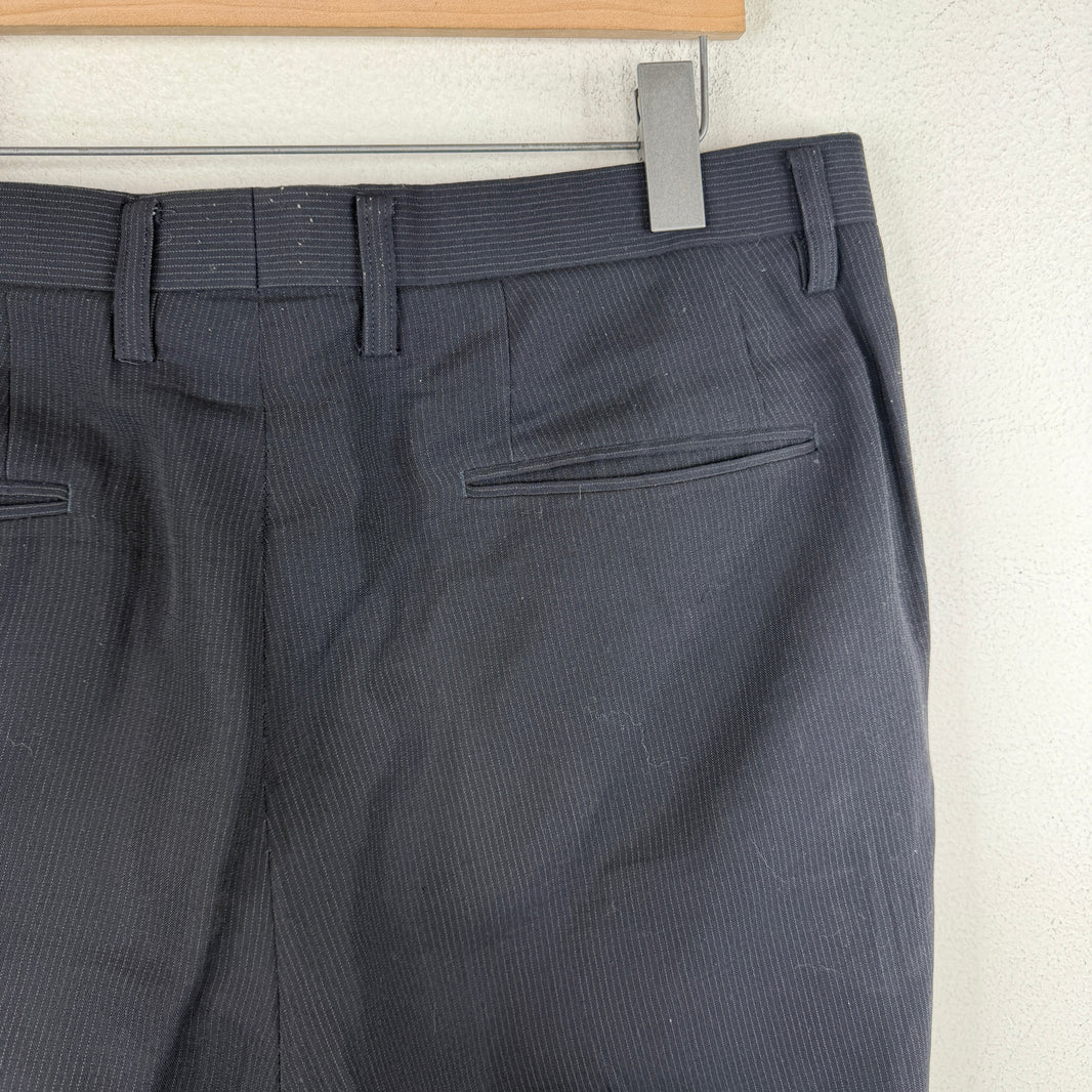Issey Miyake Navy Striped Trousers