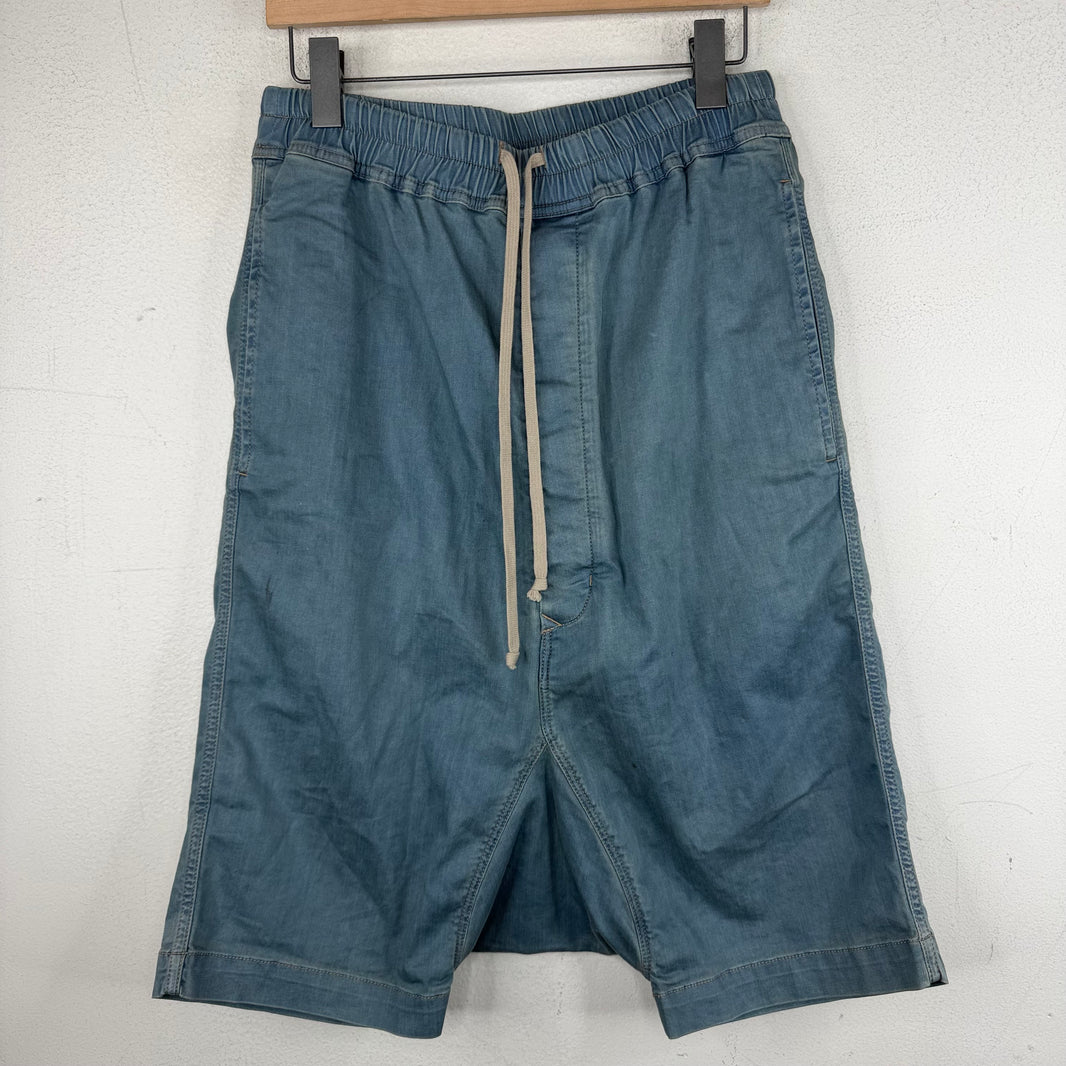 DRKSHDW Blue Tower Drop Crotch Shorts