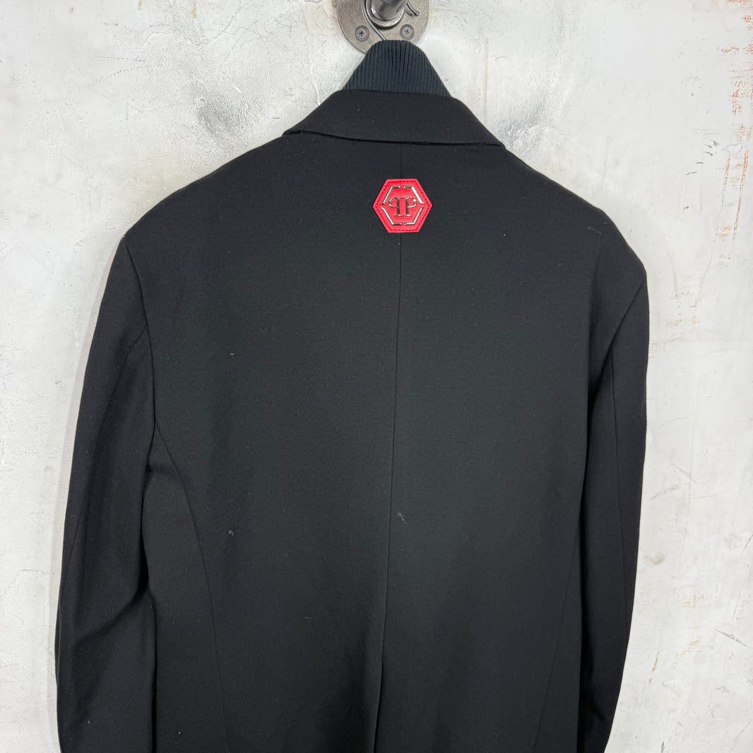Philipp Plein Layered Knit Blazer Jacket