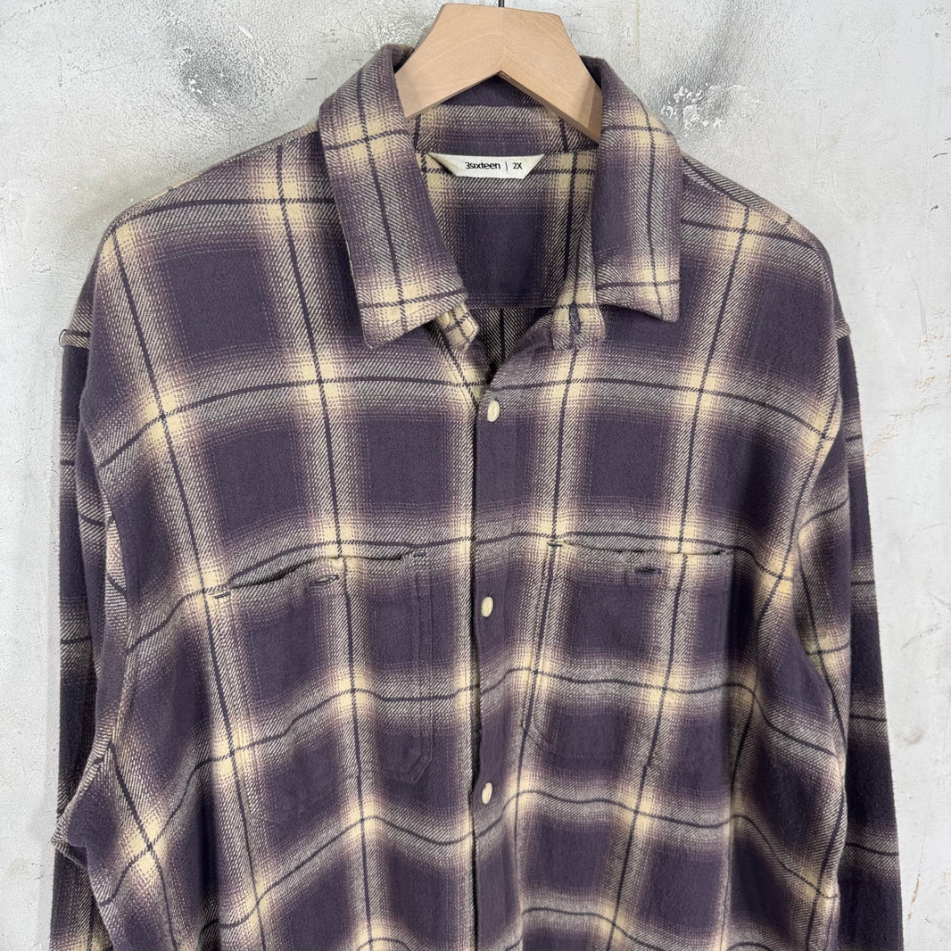 3sixteen Purple/Beige Flannel Shirt