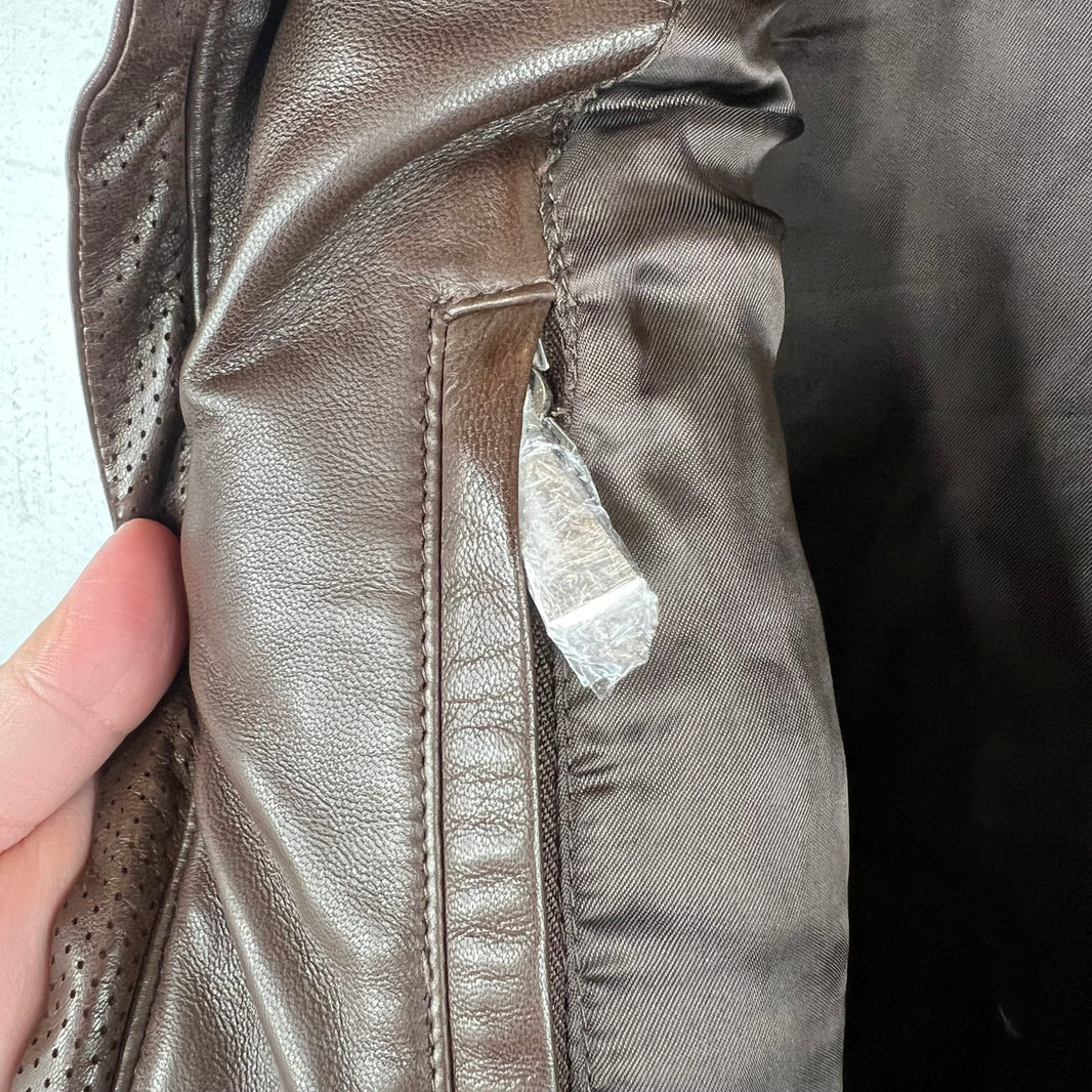 Ralph Lauren Lambskin Leather Puffer Vest