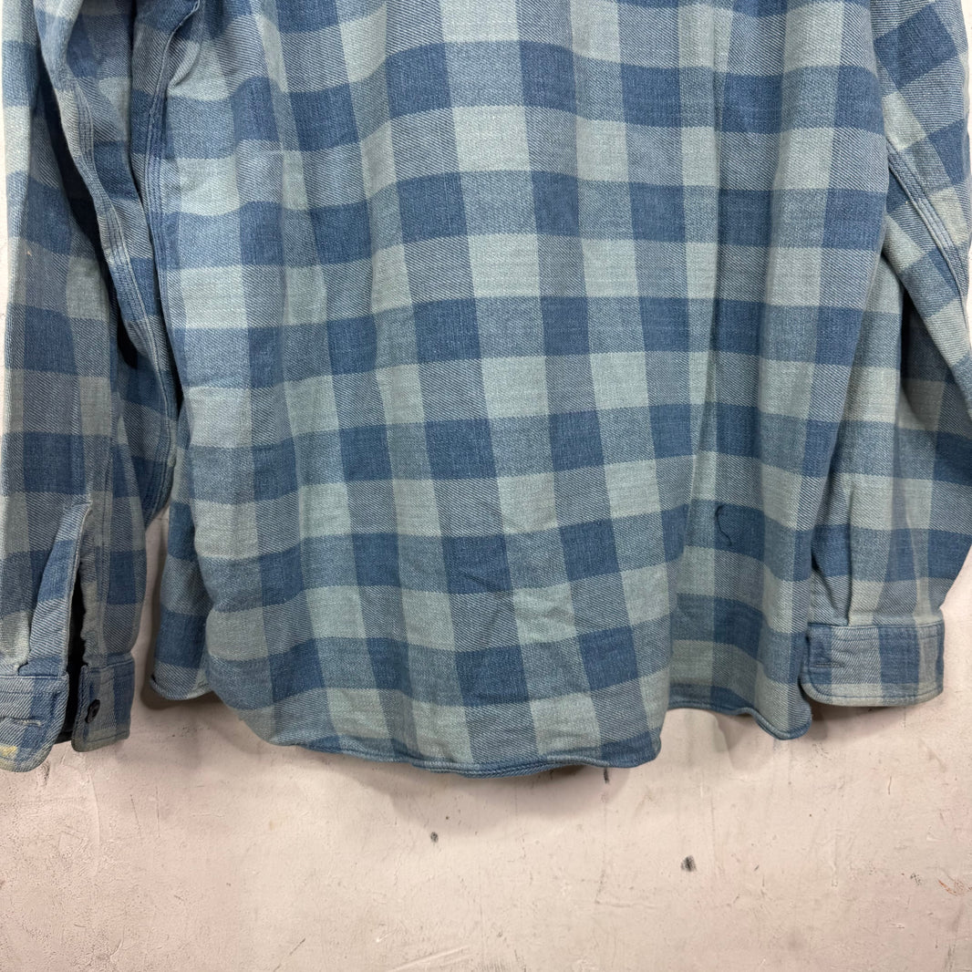 RRL Light Blue Plaid Flannel