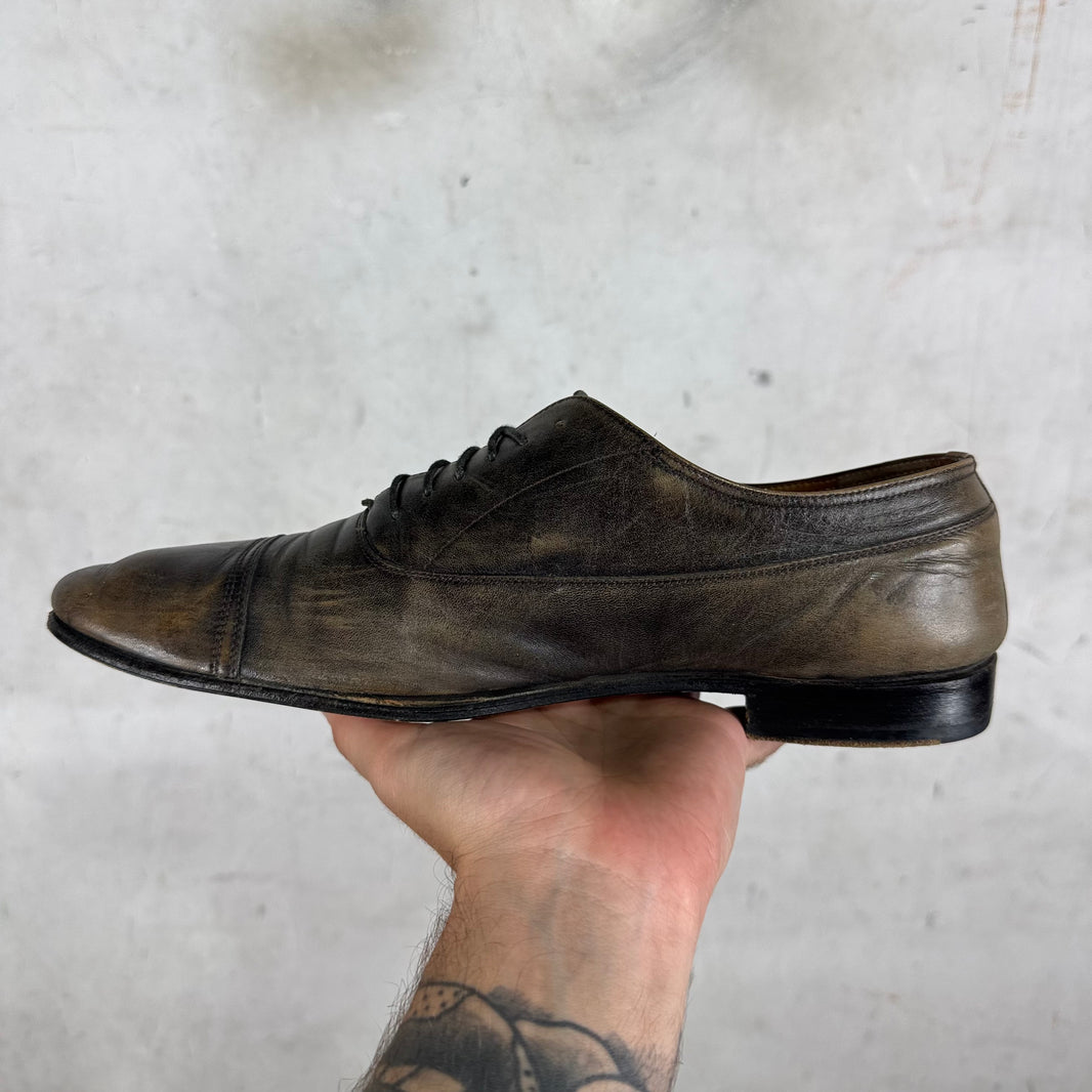 Margiela Distressed Brown Derby Shoe