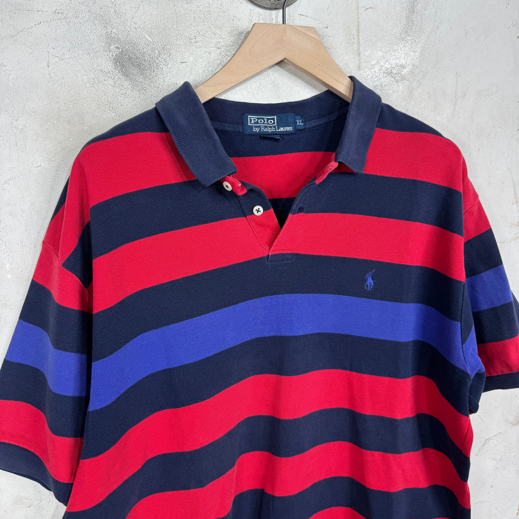 Ralph Lauren Striped Red/Navy Polo