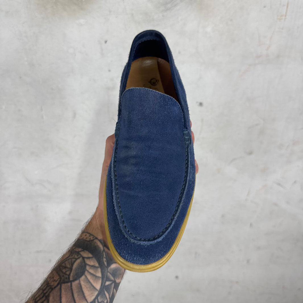 Loro Piana Navy Summer Walk Loafers