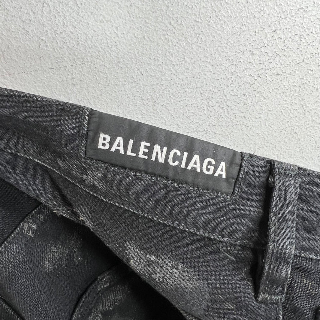 Balenciaga Mud Destroyed Black Jeans