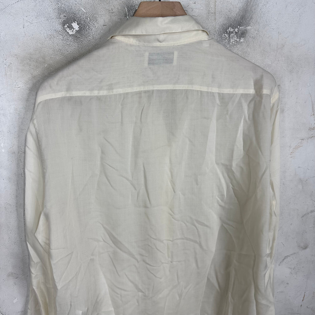 Saint Laurent Cream Cupro L/S Buttoned Shirt