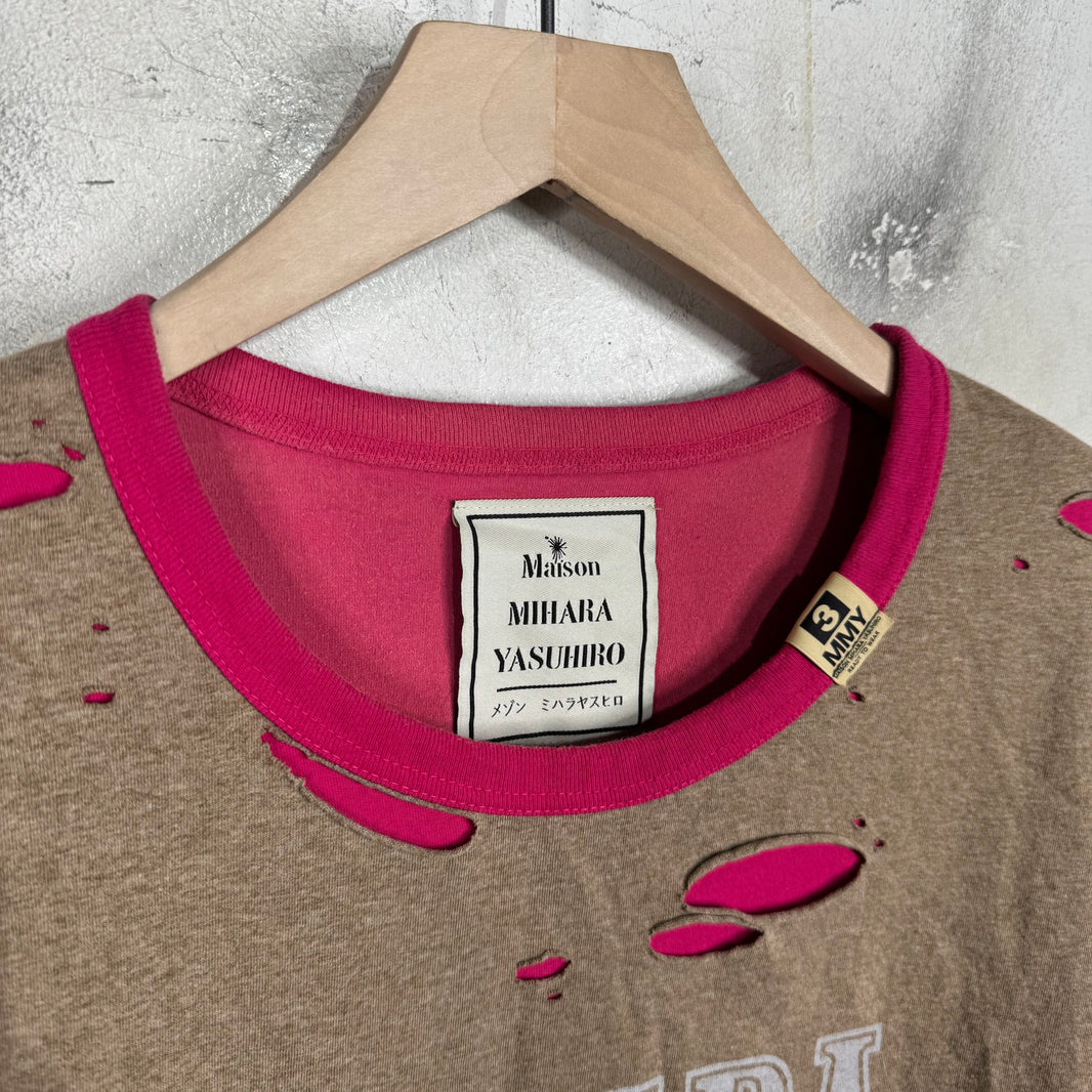 Maison Mihara Yasuhiro Logo Distressed Layered T-Shirt