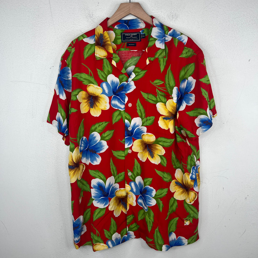Polo Sport Floral Hawaiian Button Up Shirt