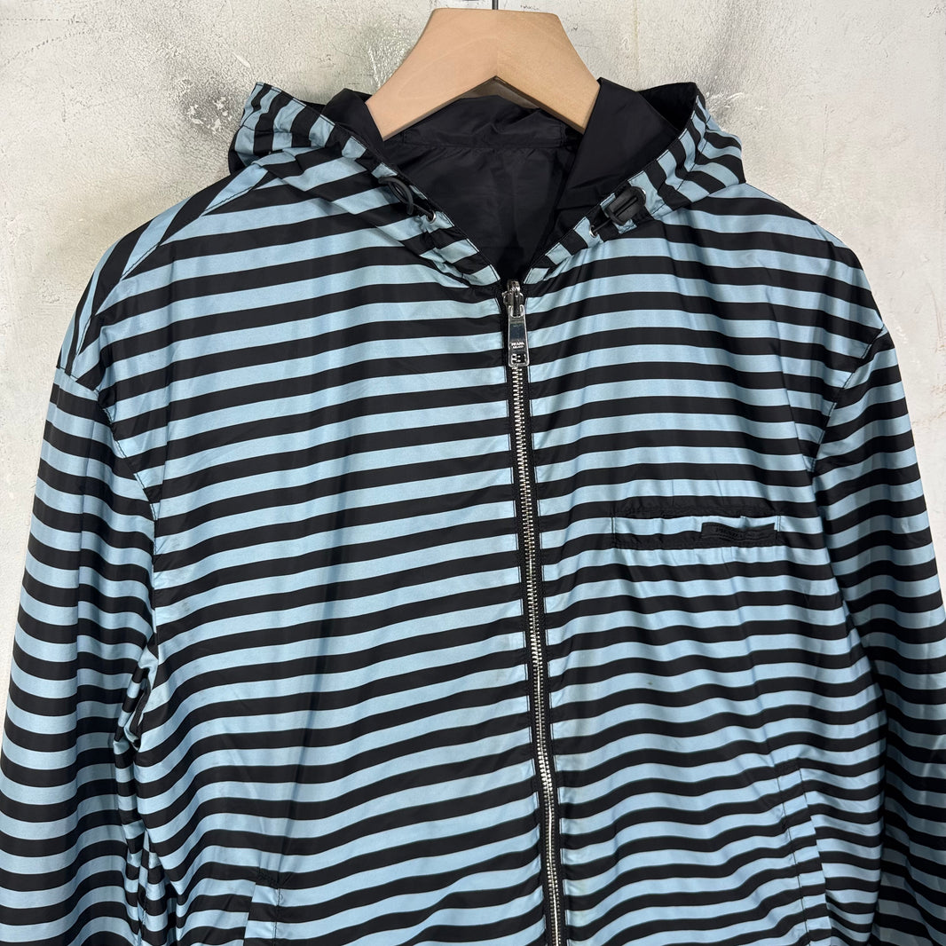 Prada Renylon Striped Reversible Windbreaker