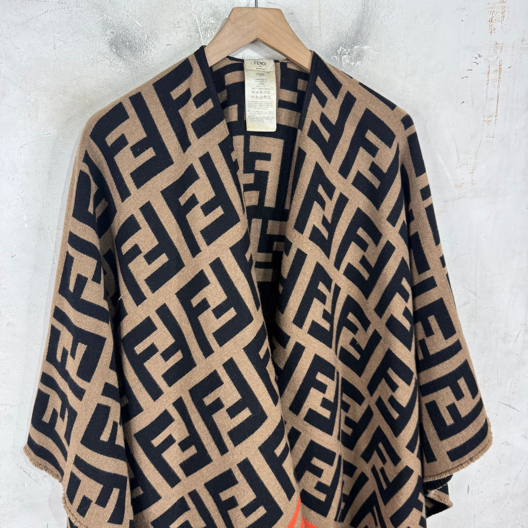 Fendi Monogram Wool Shawl