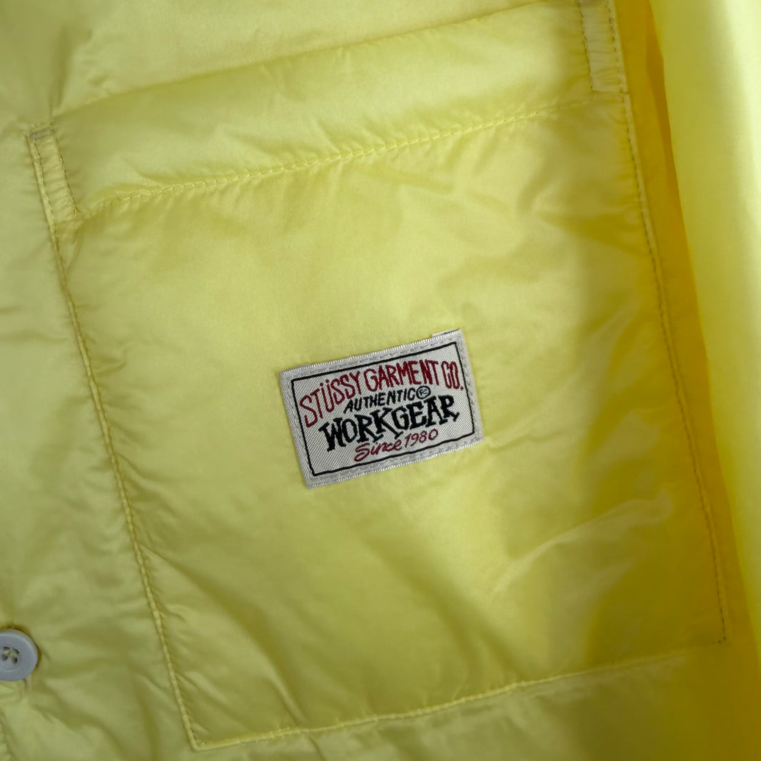 Stussy Yellow Padded Nylon Button Up Chore Jacket