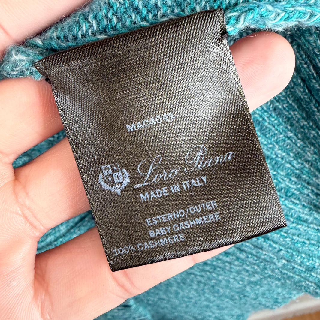 Loro Piana Teal Baby Cashmere Quarter Zip Jacket