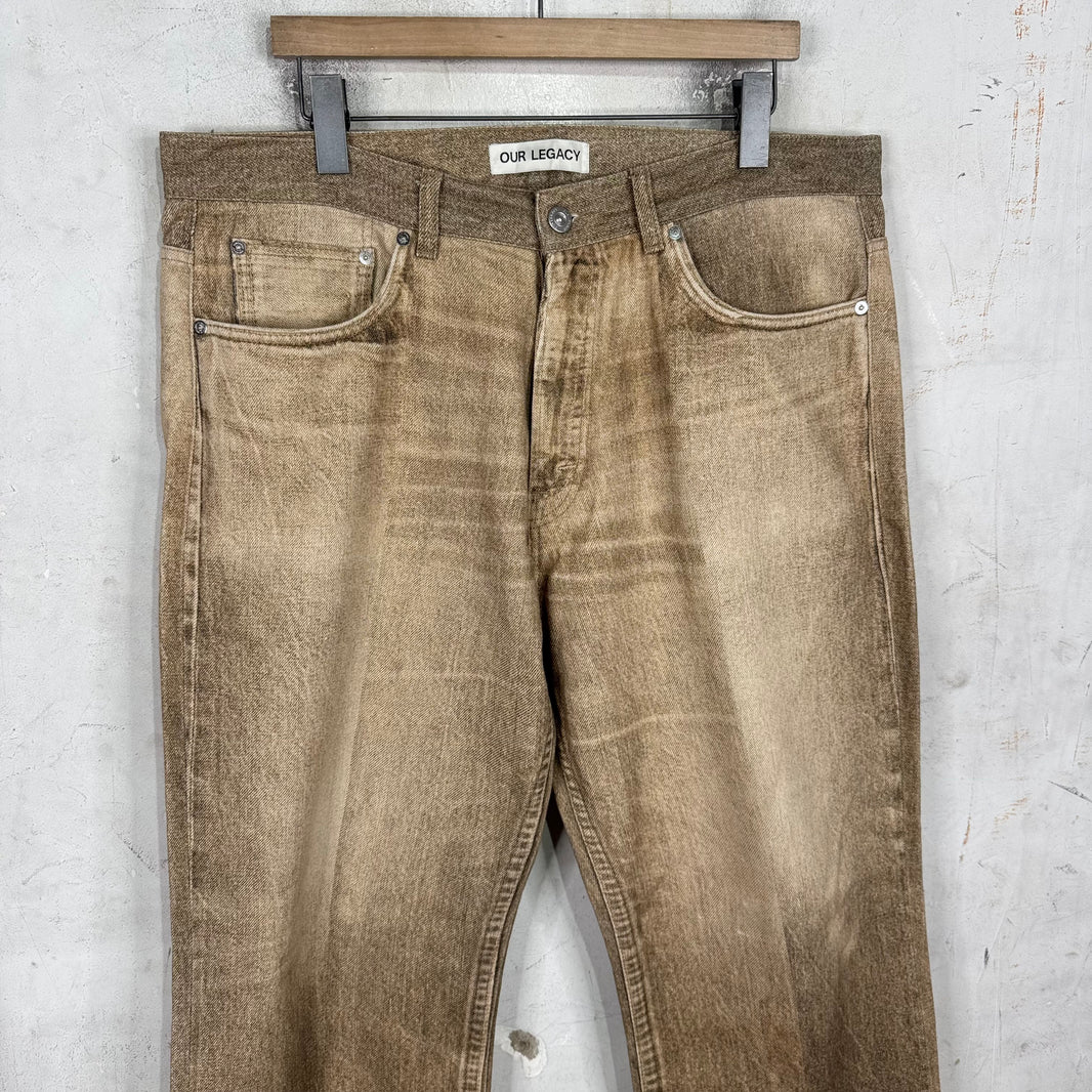 Our Legacy Printed Beige Third Cut Jeans