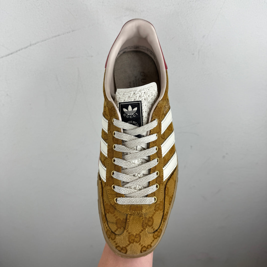 Gucci Adidas Brown Monogram Gazelle Sneakers