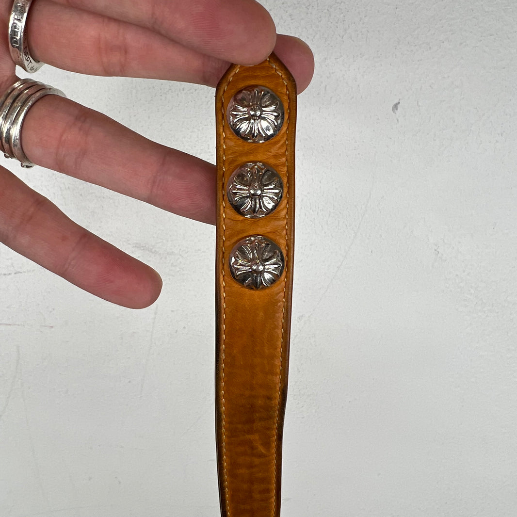 Chrome Hearts Rhodium Leather Bracelet