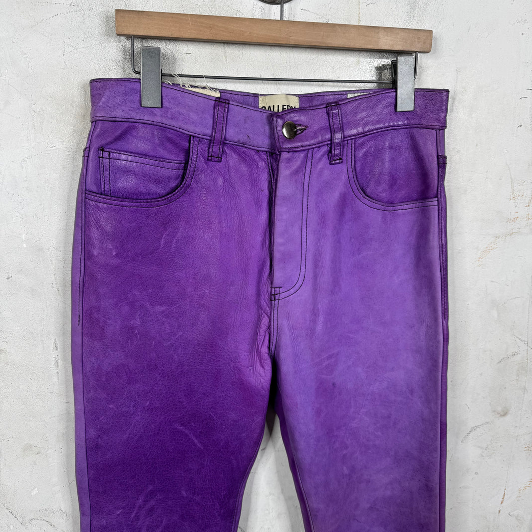 Gallery Dept Purple Leather Flared Pants