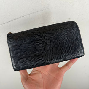 Bottega Veneta Navy Pebbled Leather Long Wallet
