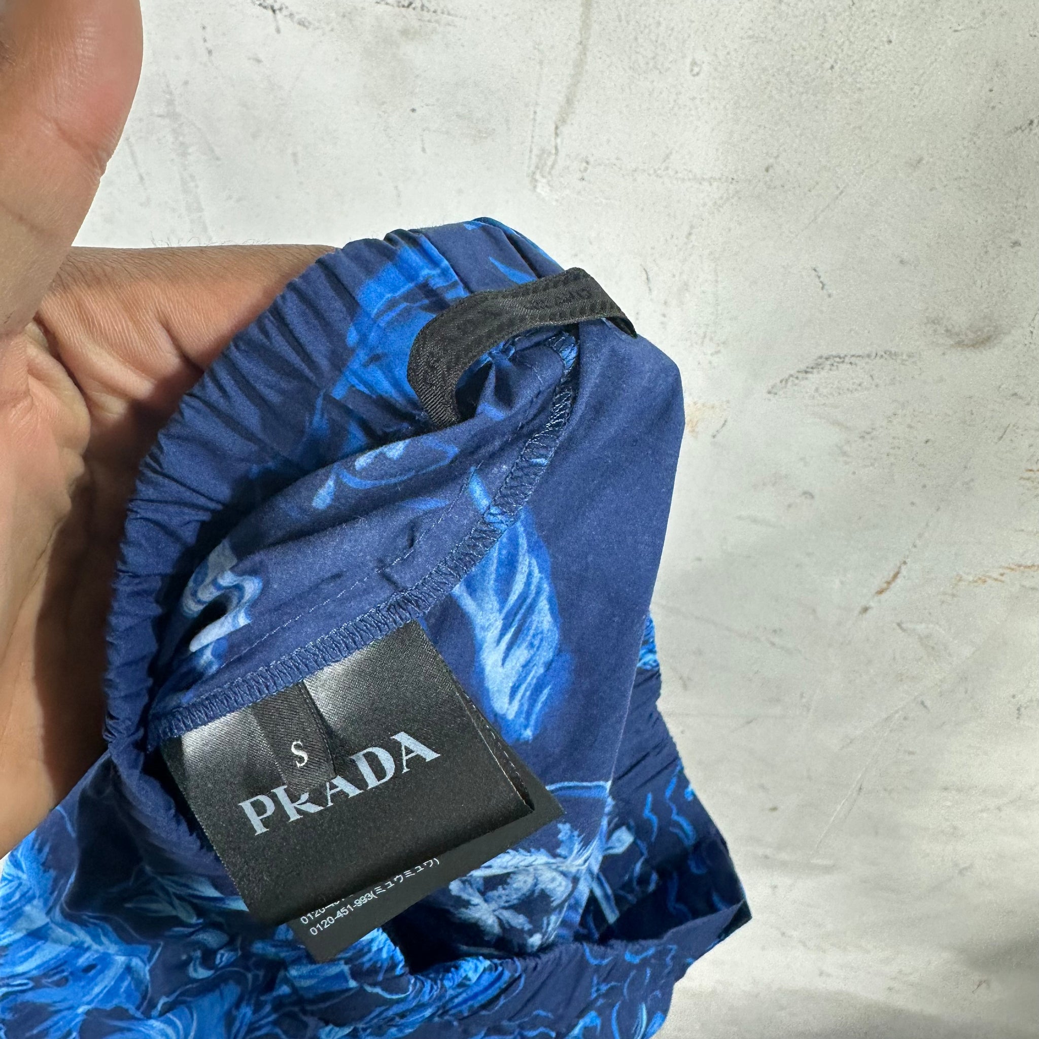 PRADA Beach Print Cotton Shorts