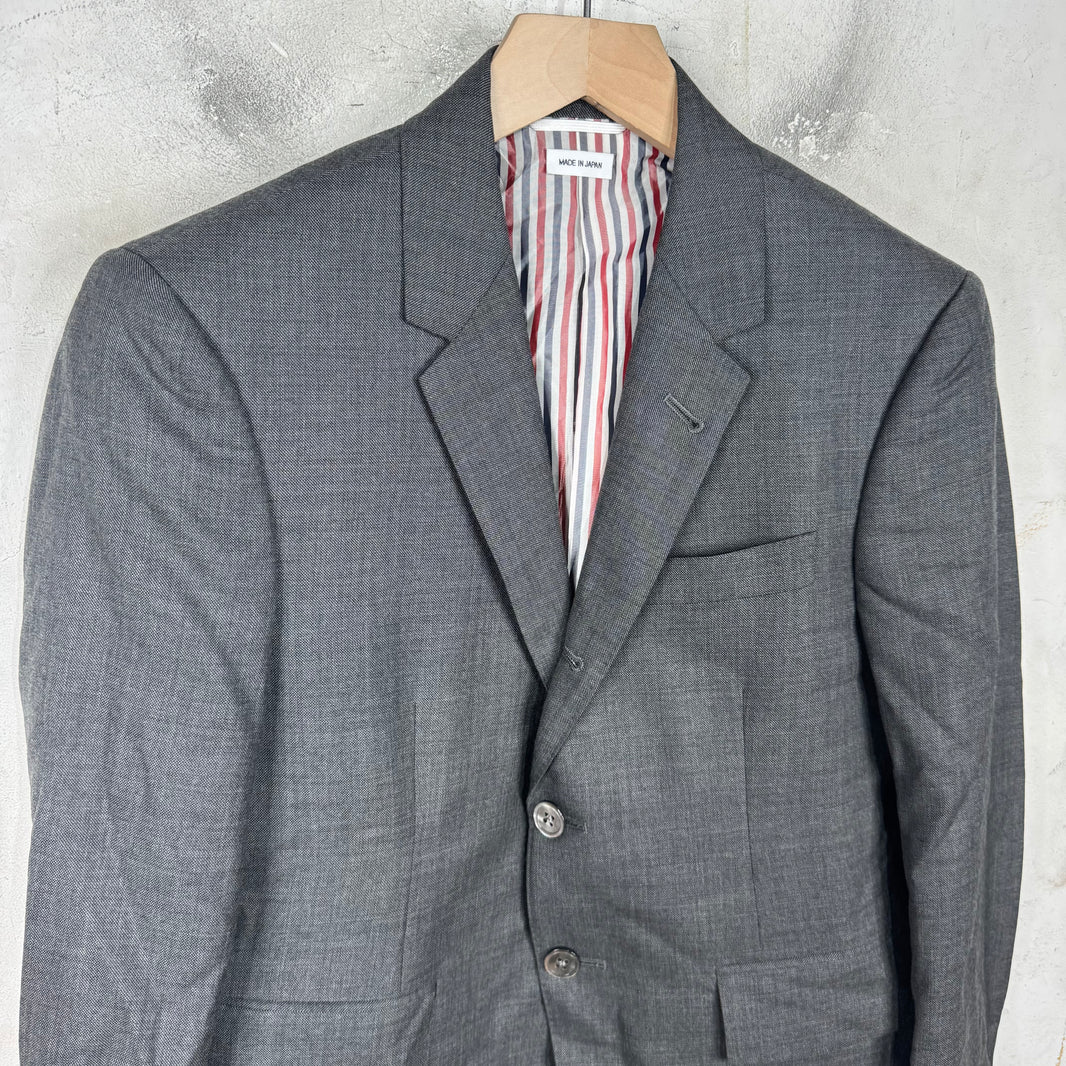 Thom Browne Dark Grey Tailored Lined Blazer
