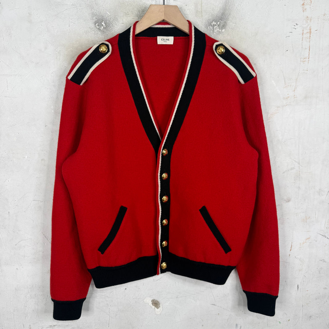 Celine Epaulette Hardwared Cardigan Sweater